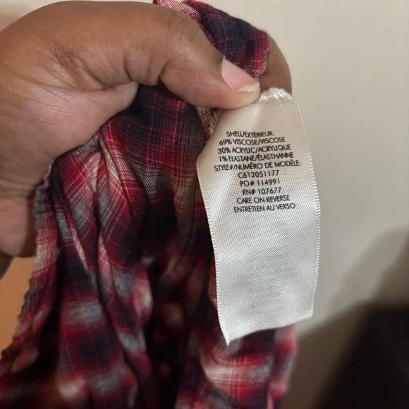 Alice + Olivia Glenna Plaid Roll Cuff Shirt Size XS - Picture 6 of 6